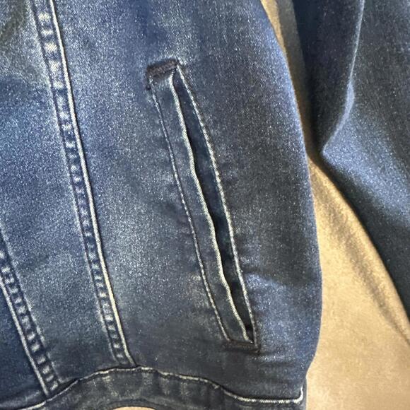 DG2 Diane Gilman Crane Cherry Blossom Denim Jacket Women’s Blue Floral XL - Picture 8 of 9